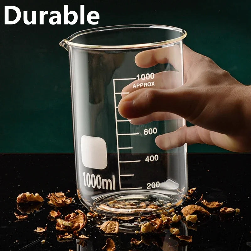 High Borosilicate Glass Measuring Cup Heat Resistant Clear Scale Beaker for Cooking Baking Kitchen