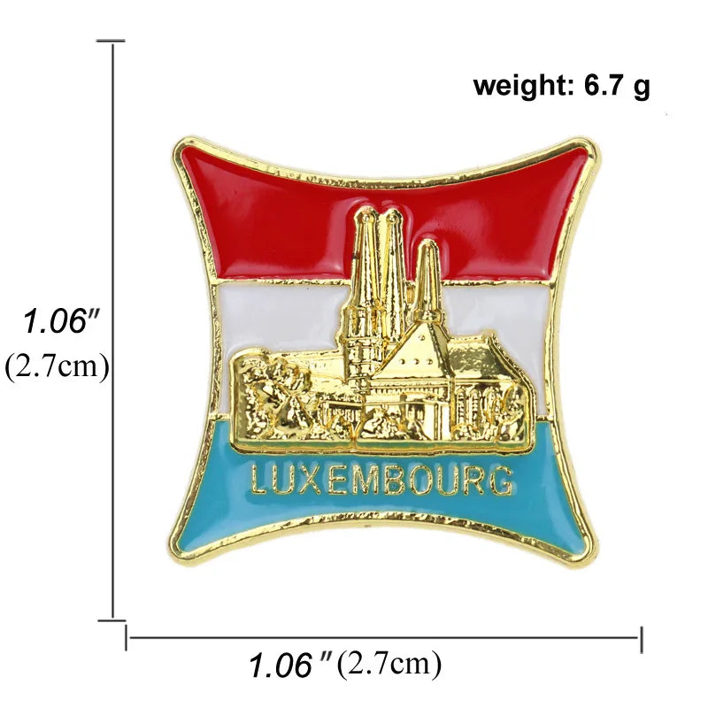 National Flags Enamel Pins Brooch Set – France, Spain, USA, UK, Italy, Canada, Dubai & More Gifts