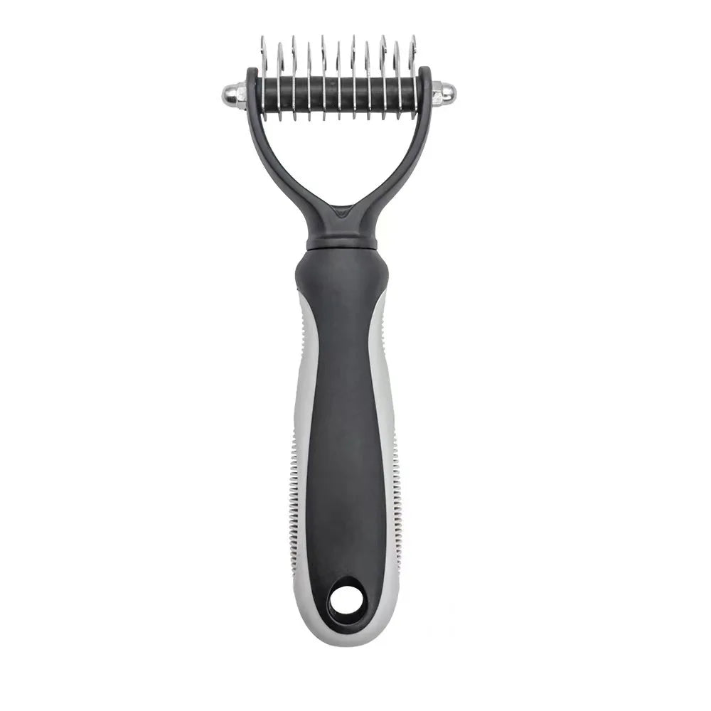 Professional Pet Deshedding Brush | Knot Cutter & Hair Remover Comb for Dogs & Cats Grooming