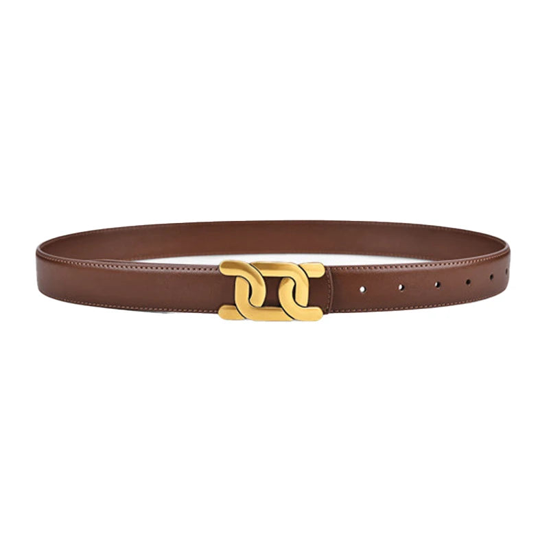 Retro Women’s PU Leather Belt with Alloy Buckle for Casual Jeans Dresses Skirts Fashion Accessory