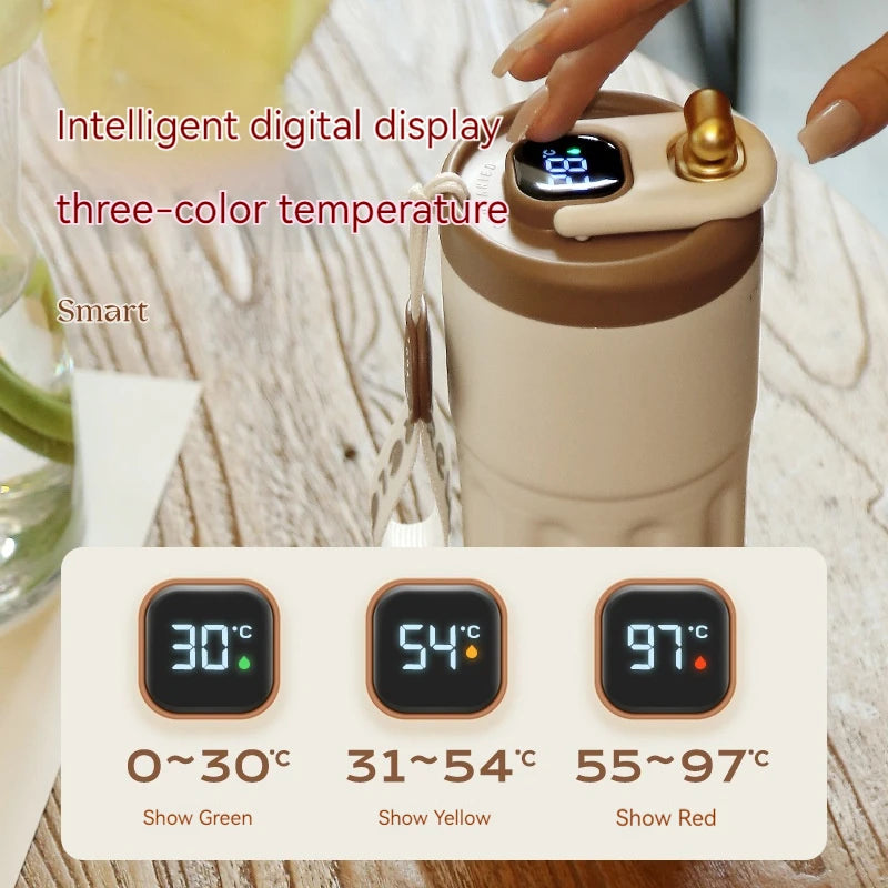 450ML Stainless Steel Thermos Water Bottle LED Temperature Display Coffee Travel Mug Flask