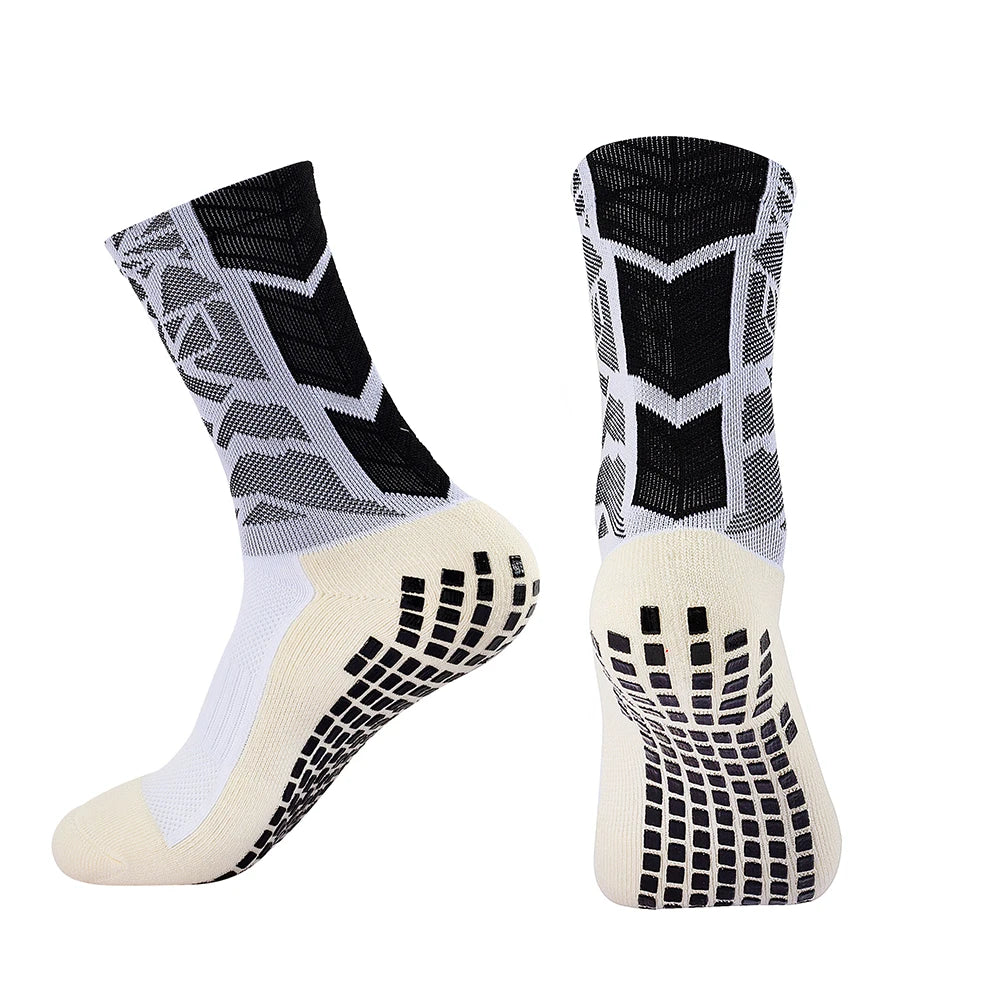 Non Slip Grip Sports Socks with Glue Dispenser Mid Calf Performance Socks for Training Fitness