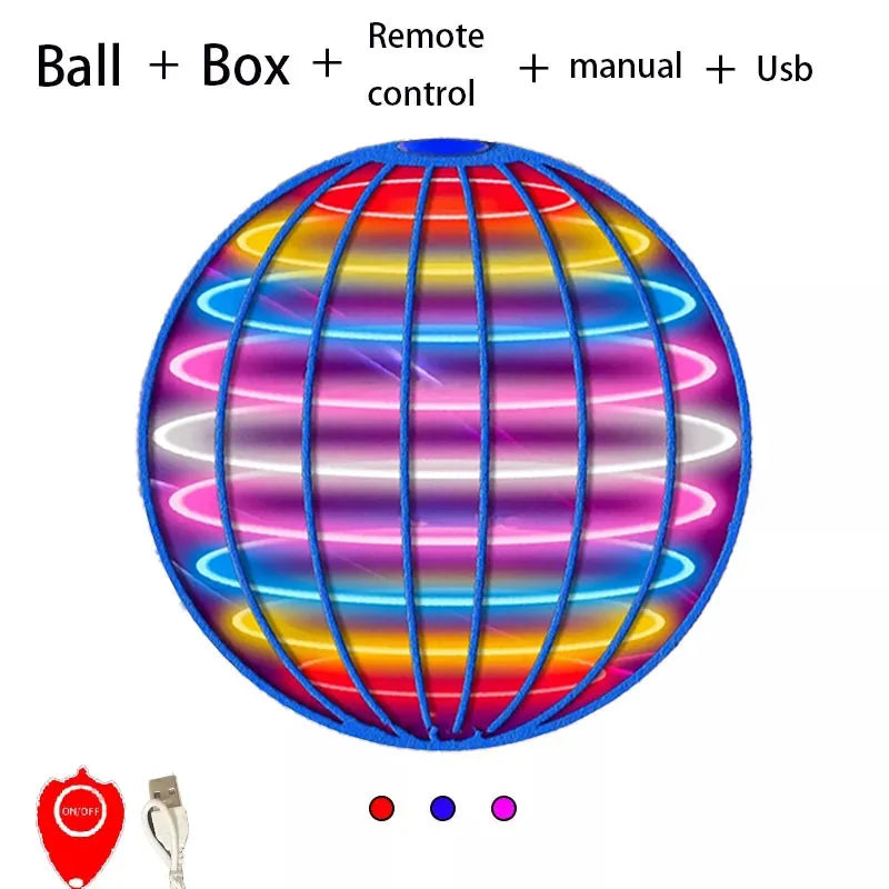 Flying Ball Toy - Hand Controlled Boomerang Drone with LED Lights Rechargeable Kids Gift