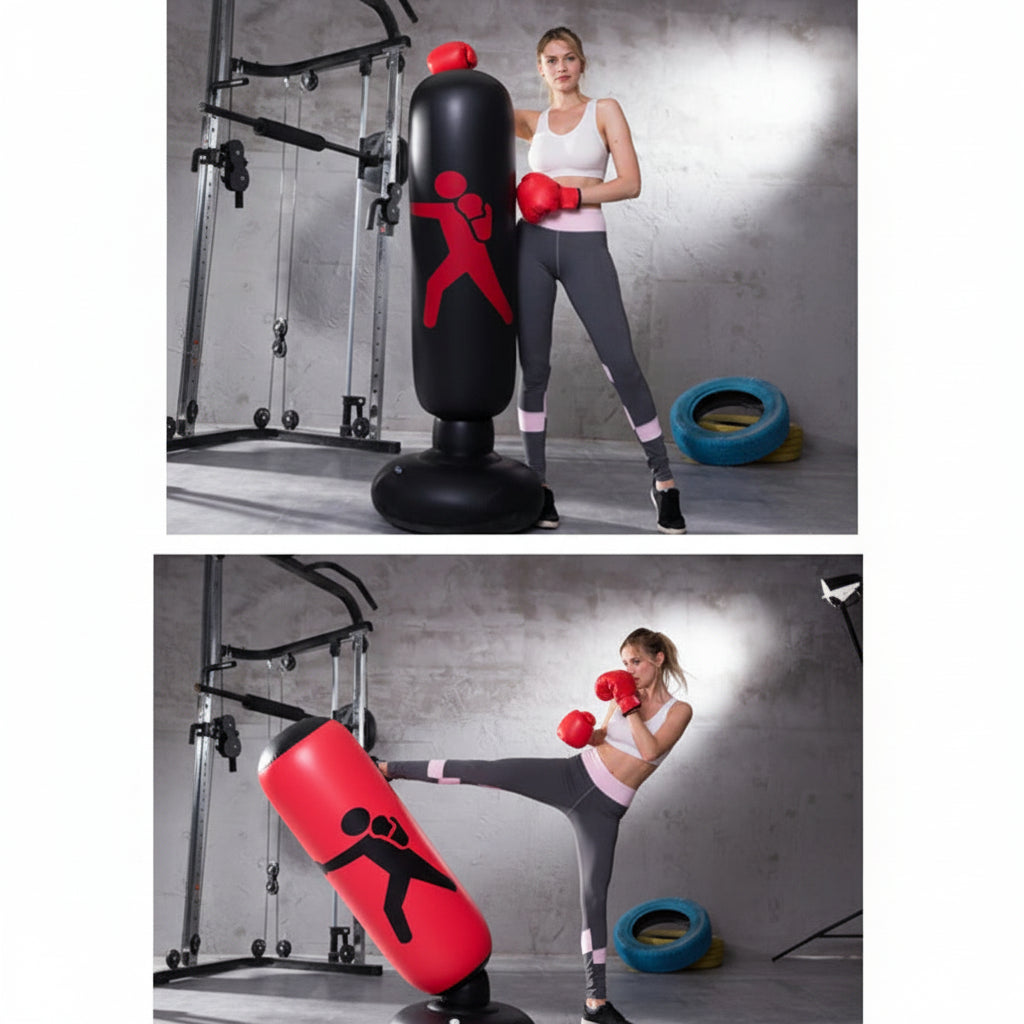160 cm Inflatable Punching Bag Freestanding Boxing Bop Bag for Kids and Adults Home Training