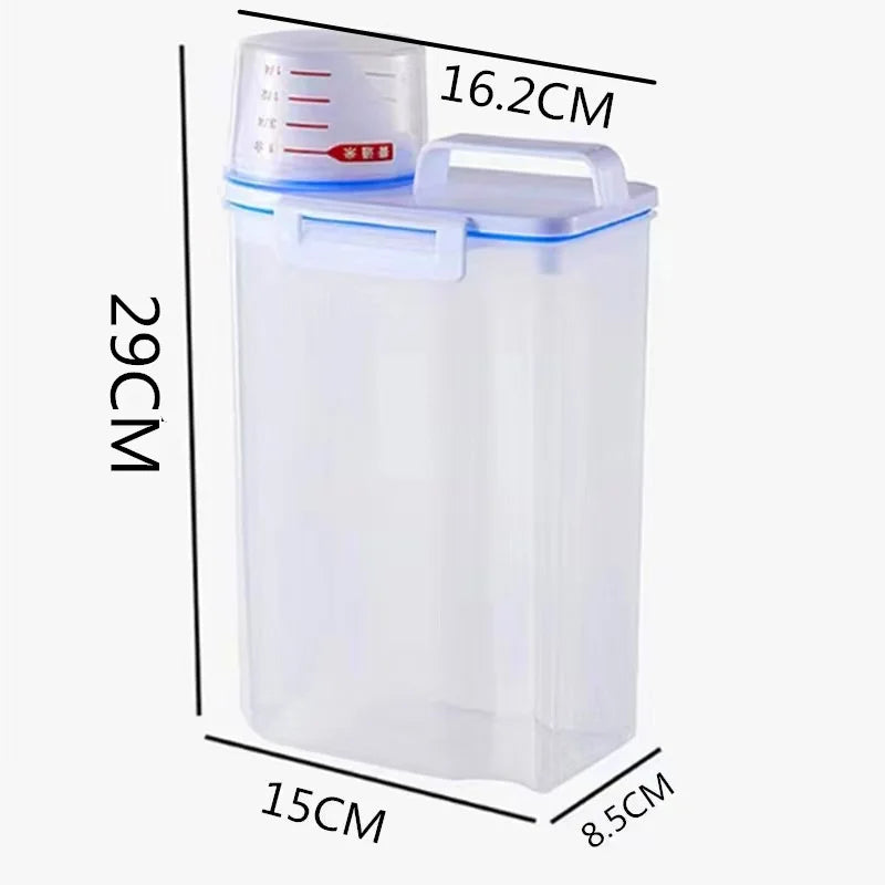 Airtight Rice Storage Containers with Measuring Cup Moisture Proof Grain Flour Storage Set