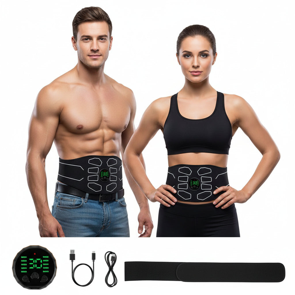 EMS Abdominal Toning Belt Electric Muscle Stimulator Abs Trainer Waist Slimming Body Shaper Pro USB