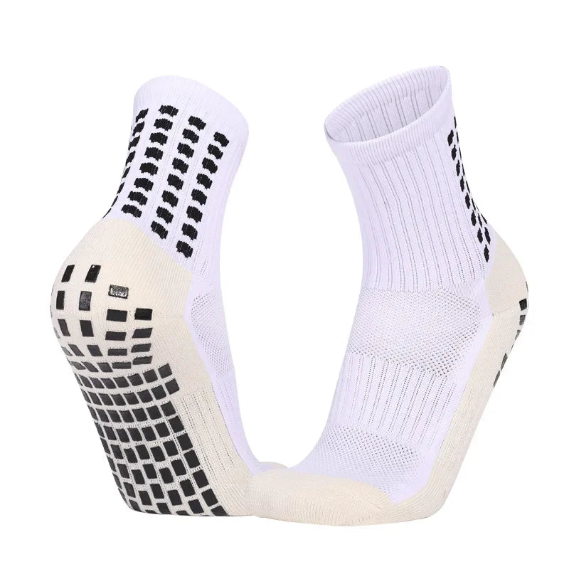 Non Slip Grip Sports Socks with Glue Dispenser Mid Calf Performance Socks for Training Fitness