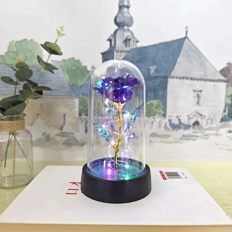 ETERNAL BLOOM Artificial Rose LED Light for Valentine’s Day, Weddings, Home Decor & Romantic Gifts