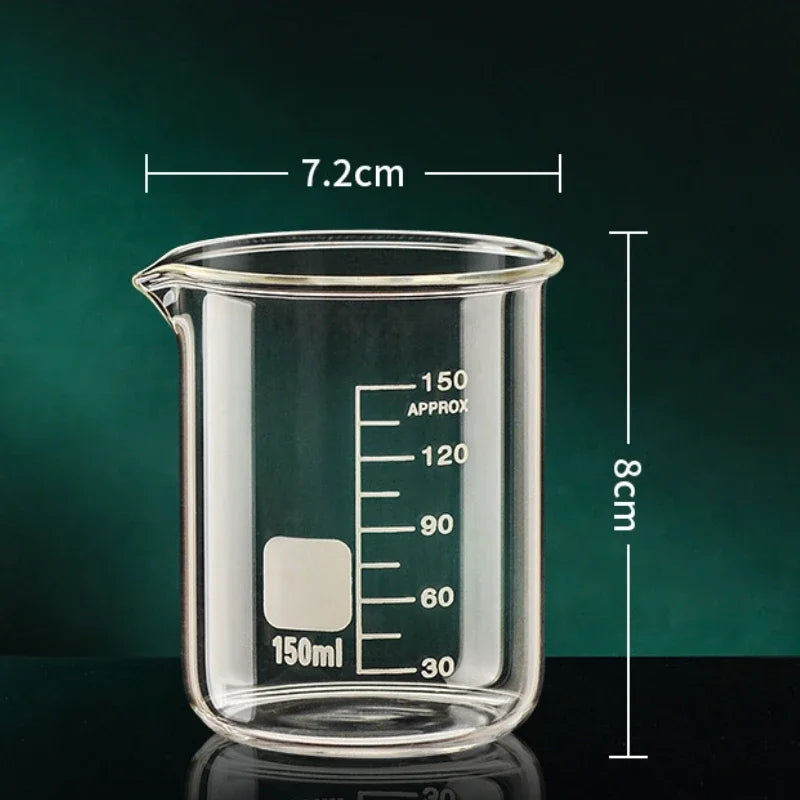 High Borosilicate Glass Measuring Cup Heat Resistant Clear Scale Beaker for Cooking Baking Kitchen