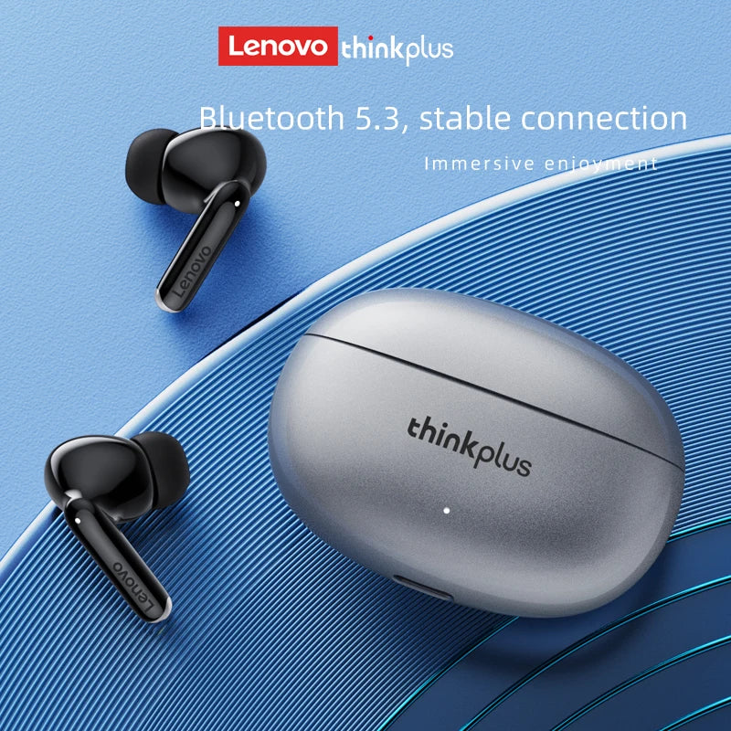 LENOVO Bluetooth 5.3 Wireless Earbuds with Noise Reduction HiFi Bass Touch Control and Microphone