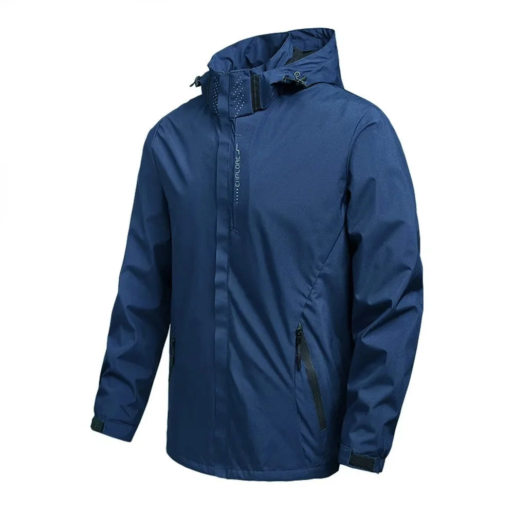 Men’s Lightweight Waterproof Rain Jacket Hooded Windproof Outdoor Hiking Climbing Fishing Coat
