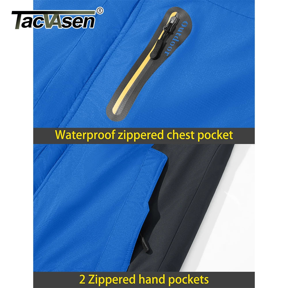 Men's Waterproof Ski Jacket Fleece Lined Winter Coat Hooded Outdoor Snow Windproof Parka Shell