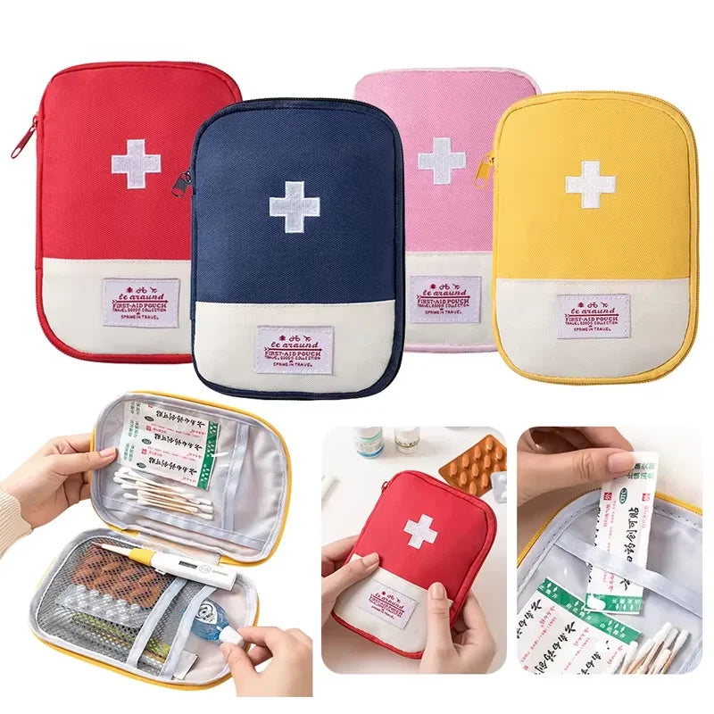 Portable Travel Medicine Bag First Aid Kit Organizer Compact Pill Storage Pouch Multi Layer