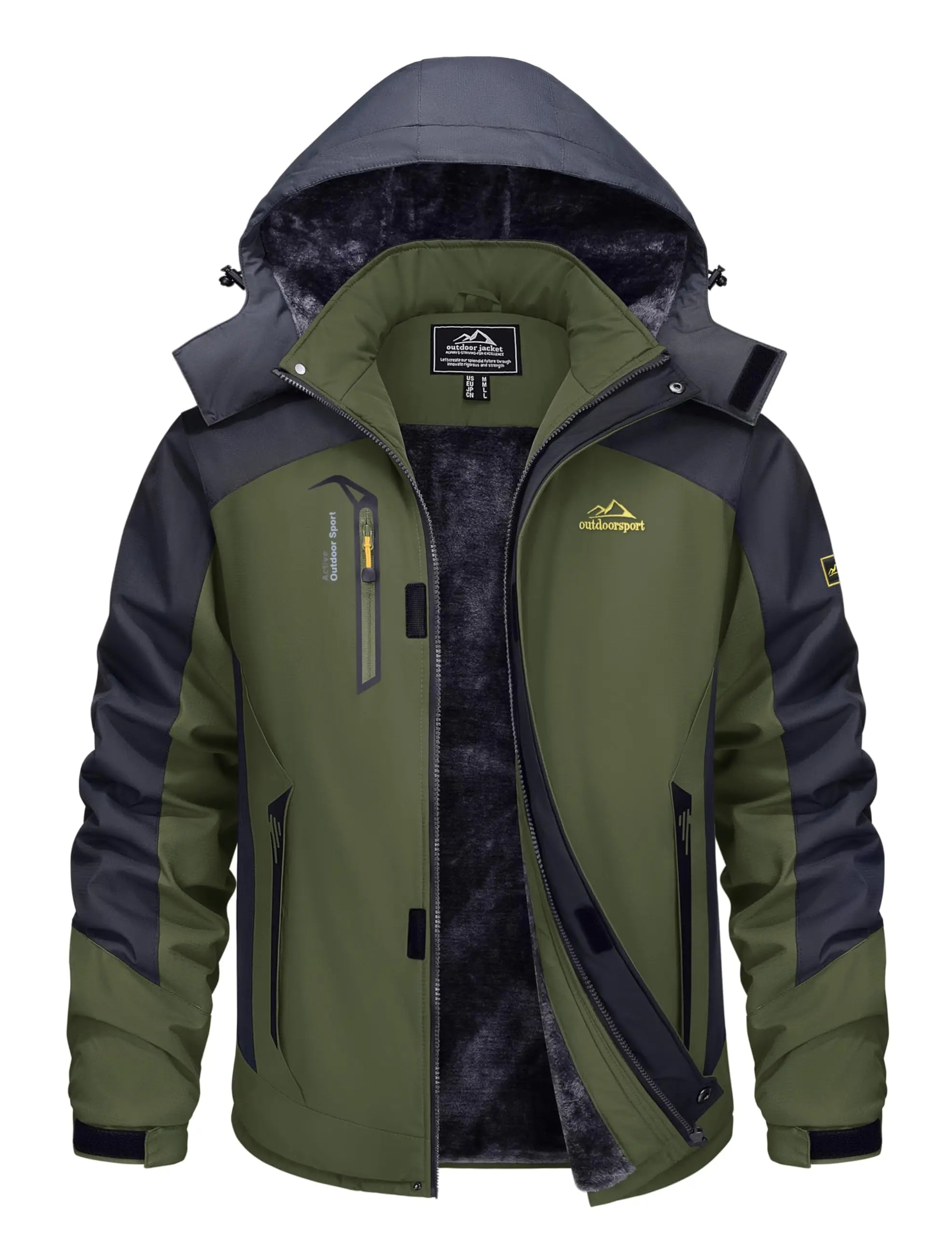 Mens Winter Ski Jacket Waterproof Fleece Lined Windproof Snowboard Hiking Coat Thermal Parka