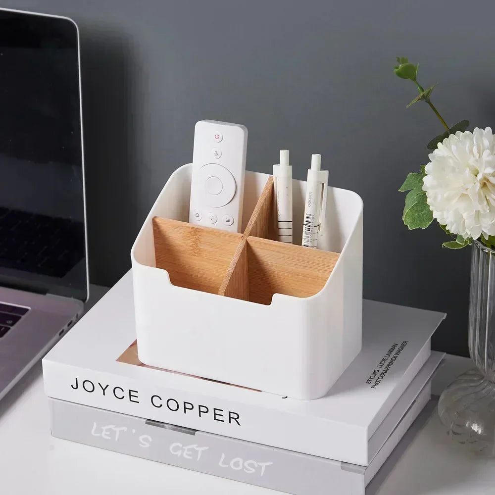 Remote Control Organizer – Desktop Storage Box for Remotes, Stationery & Bedroom Essentials