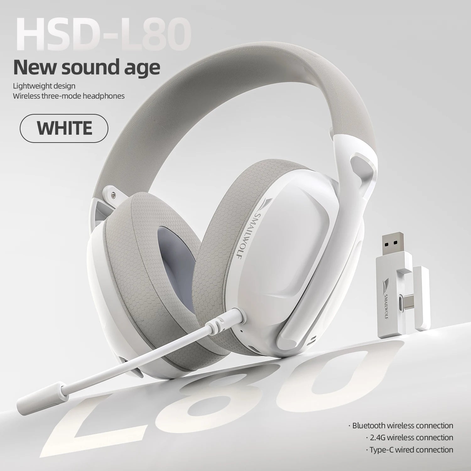 Wireless Gaming Headset Tri Mode 2.4GHz Bluetooth USB Low Latency Mic PC Laptop Audio Headphones