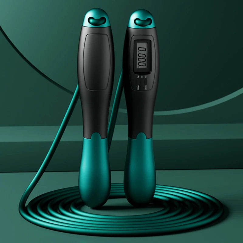 Adjustable Digital Counting Jump Rope Steel Skipping Rope Fitness Cardio Training for Adults