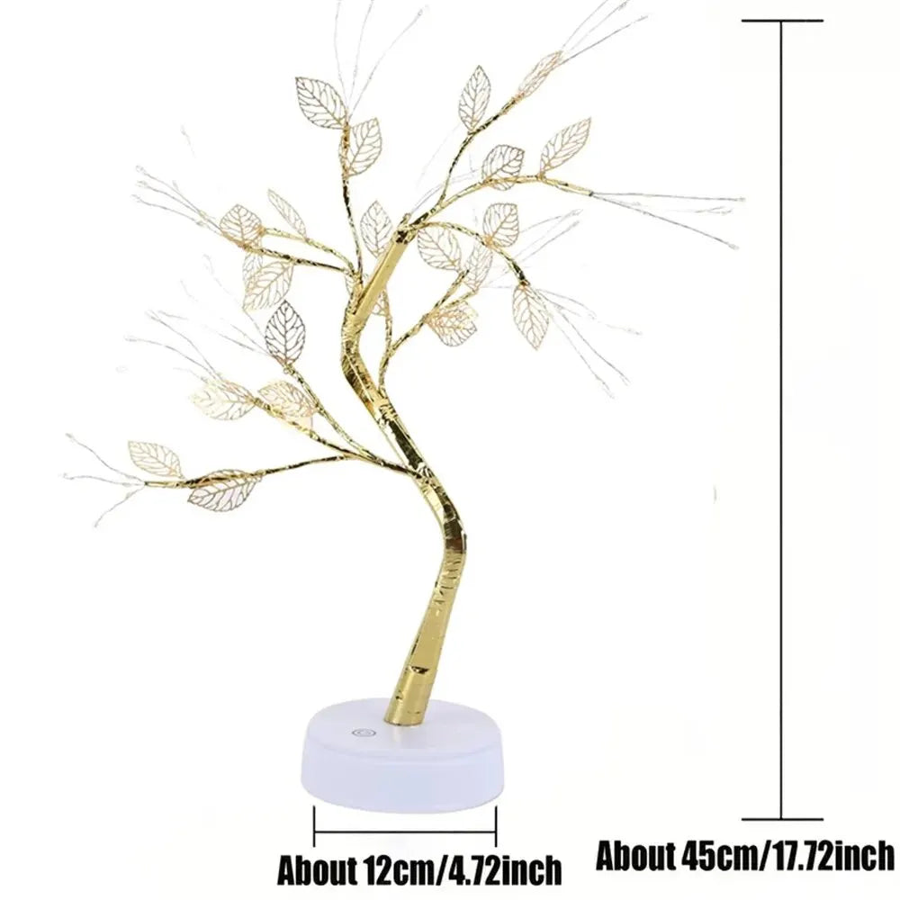 LED ROSE LEAF TABLE LAMP USB Fairy Night Light Christmas Home Party Wedding Decoration