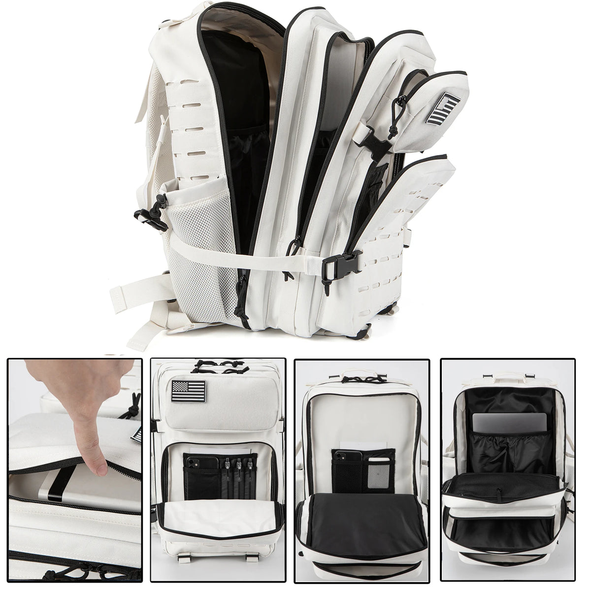 Tactical Backpack 25L or 45L Outdoor Survival Hiking Travel Rucksack Camping Bag with Bottle Holder