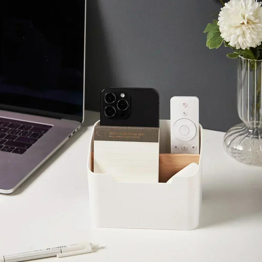 Remote Control Organizer – Desktop Storage Box for Remotes, Stationery & Bedroom Essentials
