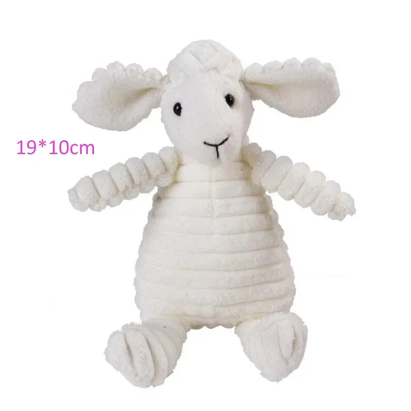 Corduroy Squeaky Dog Toy – Durable Chew Plush Animal Toy for Puppies, Small, Medium & Large Dogs