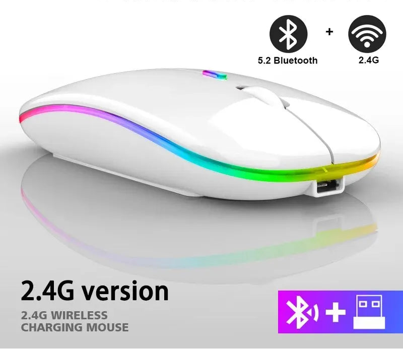 RGB Rechargeable Wireless Bluetooth Gaming Mouse – Ergonomic Design, LED Backlit, 3600 DPI