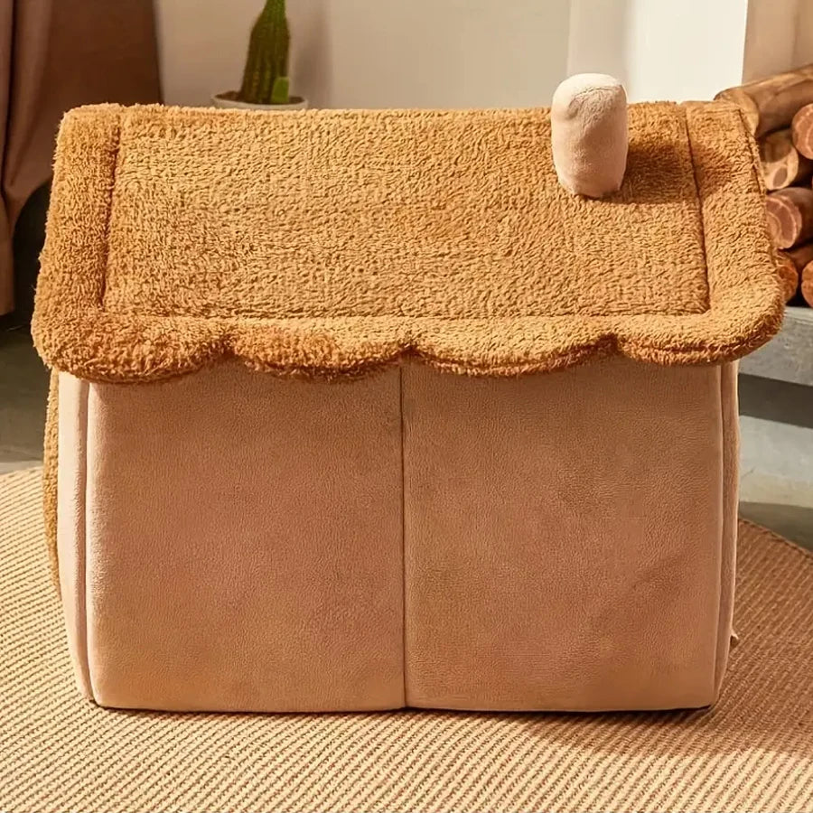 Foldable Pet House Removable Washable Cat Cave Bed for Cats and Small Dogs Winter Warm