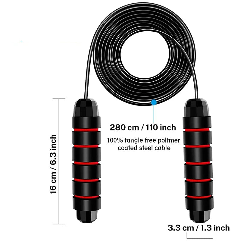 Adjustable Steel Wire Jump Rope for Fitness Training Skipping Workout Cardio Exercise Equipment