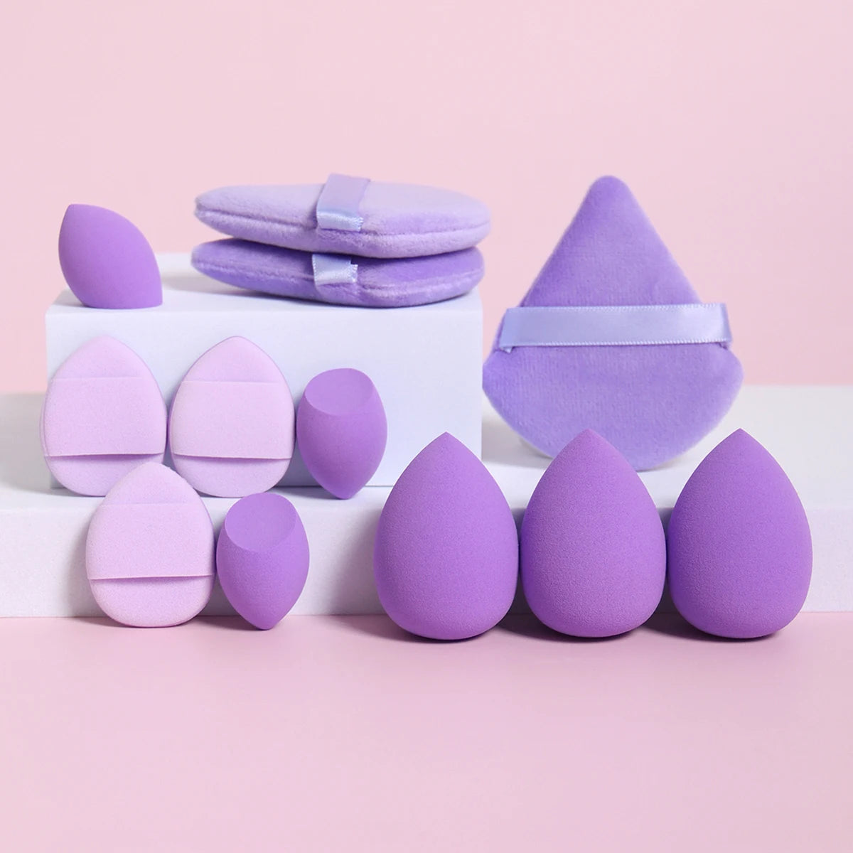 12-Piece All Purpose Makeup Sponge Set | Beauty Eggs, Loose Powder & Air Cushion Puffs