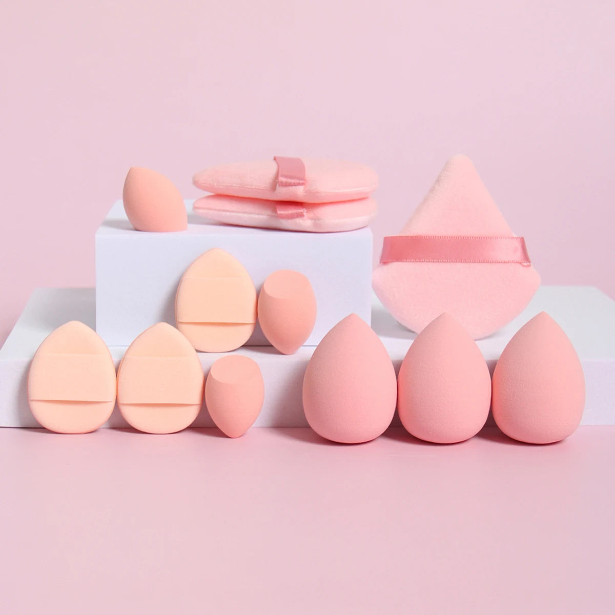 12-Piece All Purpose Makeup Sponge Set | Beauty Eggs, Loose Powder & Air Cushion Puffs