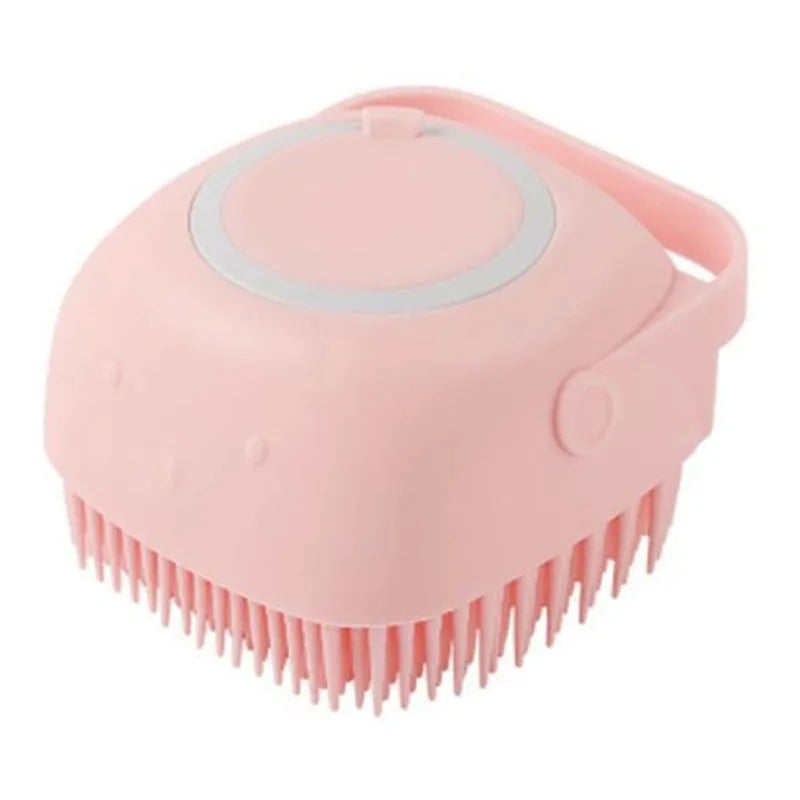 Silicone Pet Bath Brush with Built-In Soap Dispenser – Gentle Grooming for Dogs & Cats