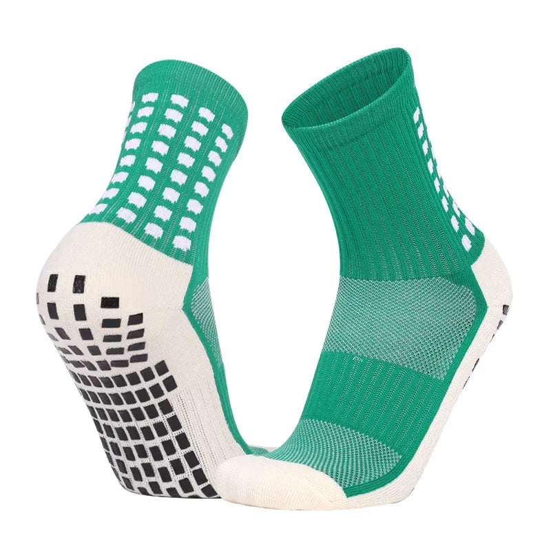 Non Slip Grip Sports Socks with Glue Dispenser Mid Calf Performance Socks for Training Fitness