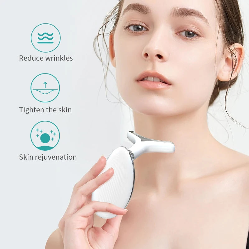 ANLAN EMS Neck Face Beauty Device LED Light Skin Tightening Facial Lifting Anti Wrinkle Tool