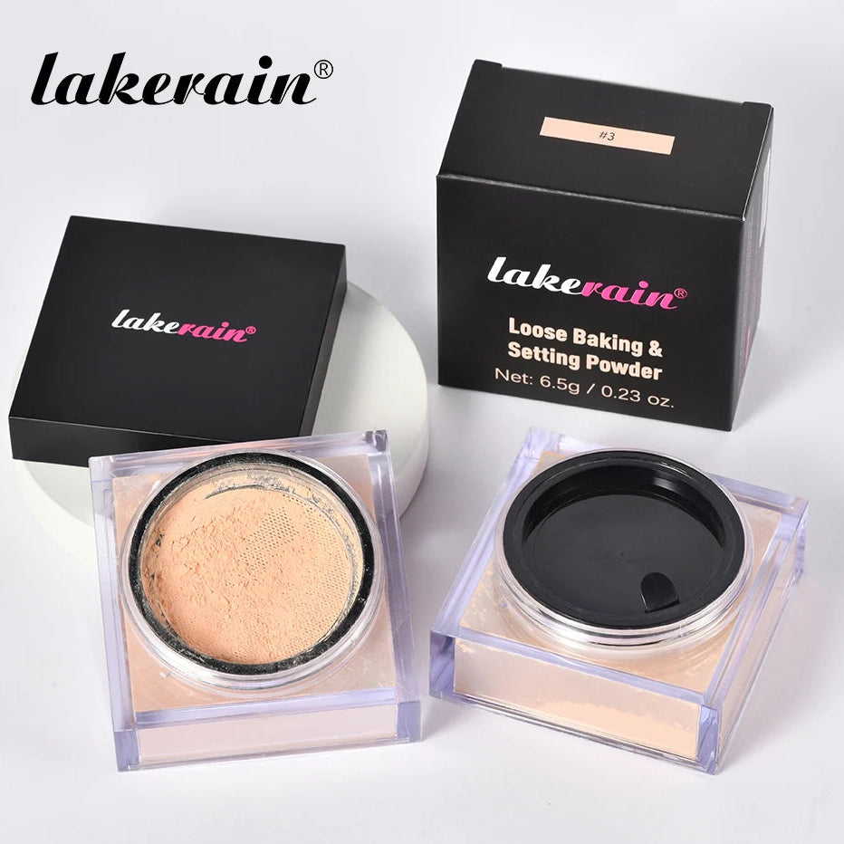Loose Baking & Setting Powder by LAKERAIN – Long-Lasting Oil Control, Matte Finish, Smooth Texture