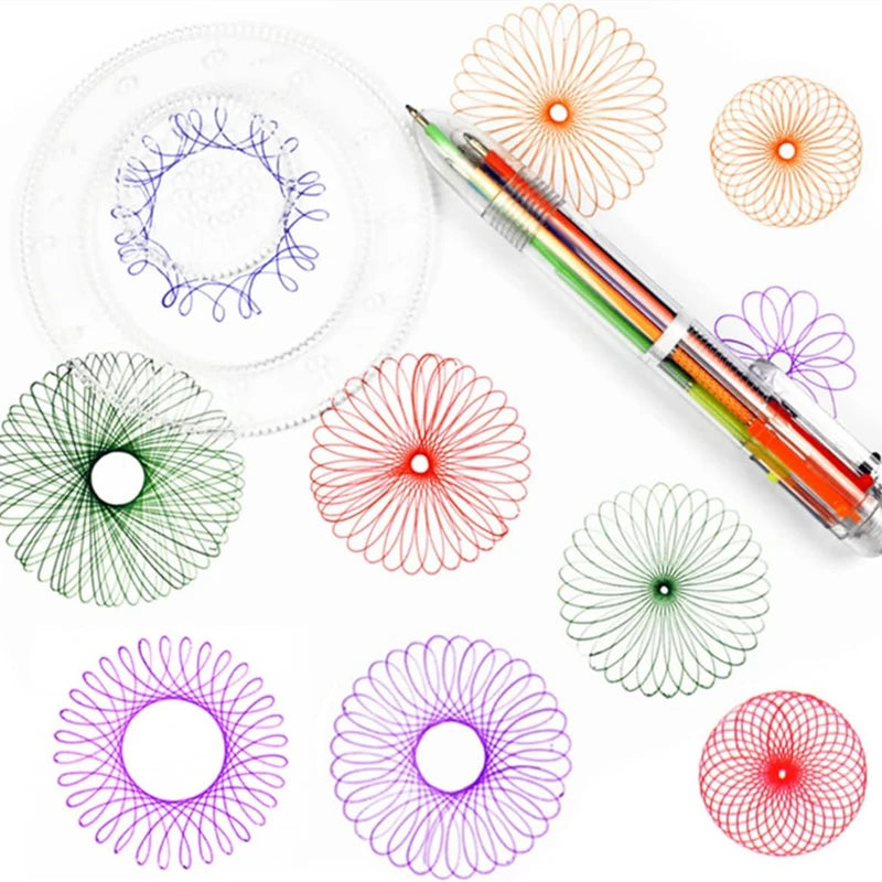 22 Piece Spirograph Ruler Drawing Toy Interlocking Gears Educational Art Pattern Set for Kids Adults