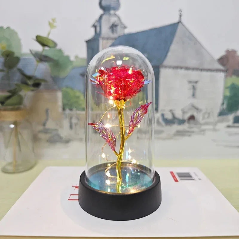 ETERNAL BLOOM Artificial Rose LED Light for Valentine’s Day, Weddings, Home Decor & Romantic Gifts