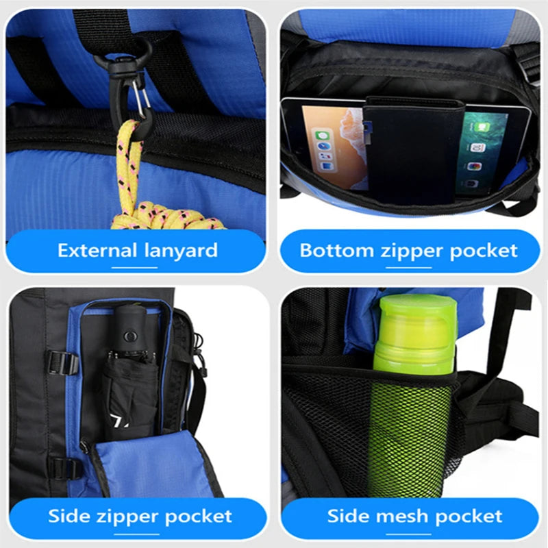 90L Waterproof Hiking Backpack Large Capacity Trekking Rucksack Camping Travel Outdoor Bag Pack Gear