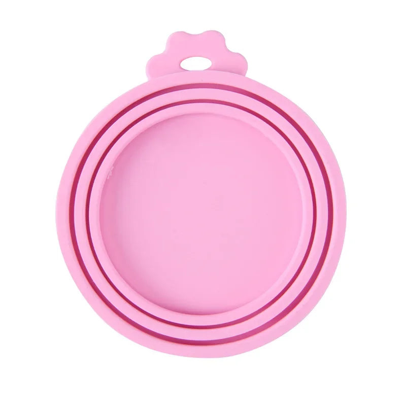 Silicone Pet Food Can Lid Reusable Seal Cover for Dog and Cat Food Tins in 3 Sizes with Spoon
