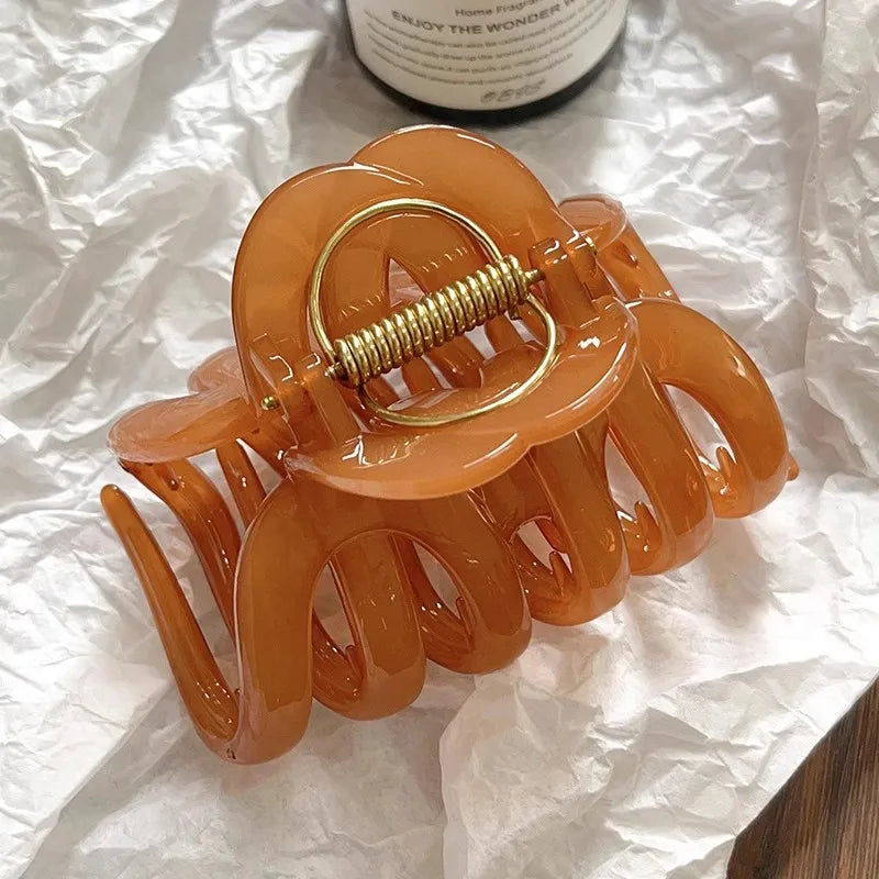 Pumpkin Hair Claw Clip for Women Long Hair Strong Hold Sweet Fashion Hair Accessory