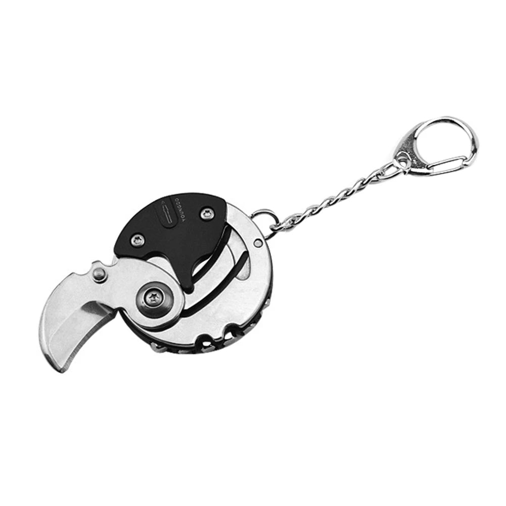 Multifunctional Hexagon Keychain Tool – Mini Folding Knife, Screwdriver & EDC Gear Coin Tool
