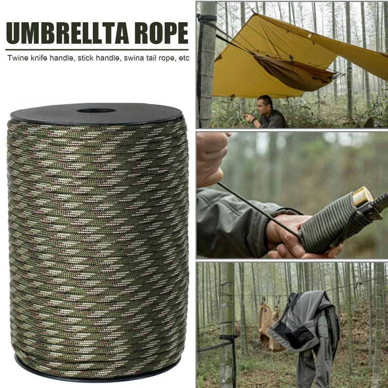 Military 550 Paracord 9 Strand 4mm Tactical Survival Rope 50m or 100m Polypropylene Camping Cord