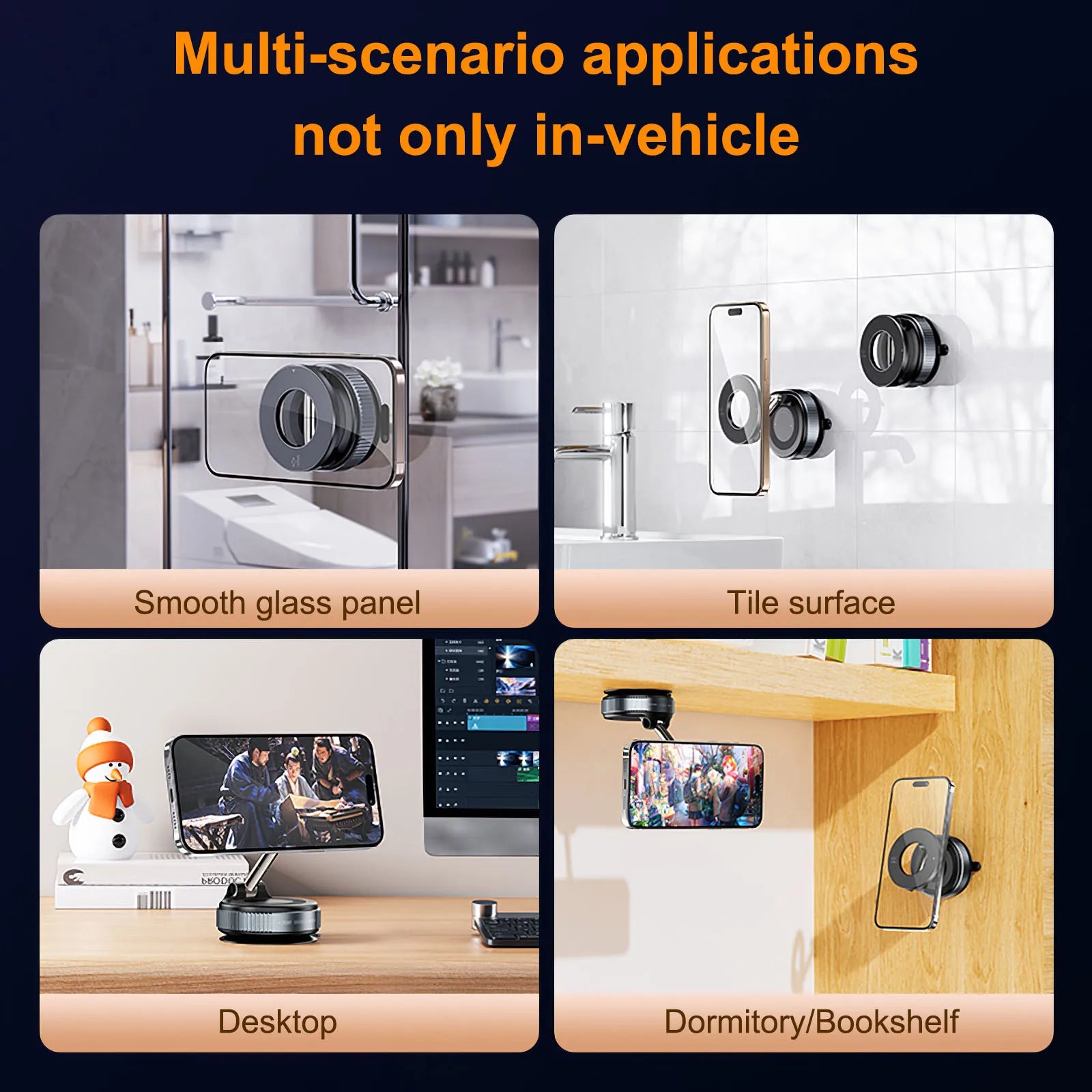 CAR MOUNT Electric Vacuum Magnetic Phone Holder Foldable Strong Suction Stand for iPhone 12-16