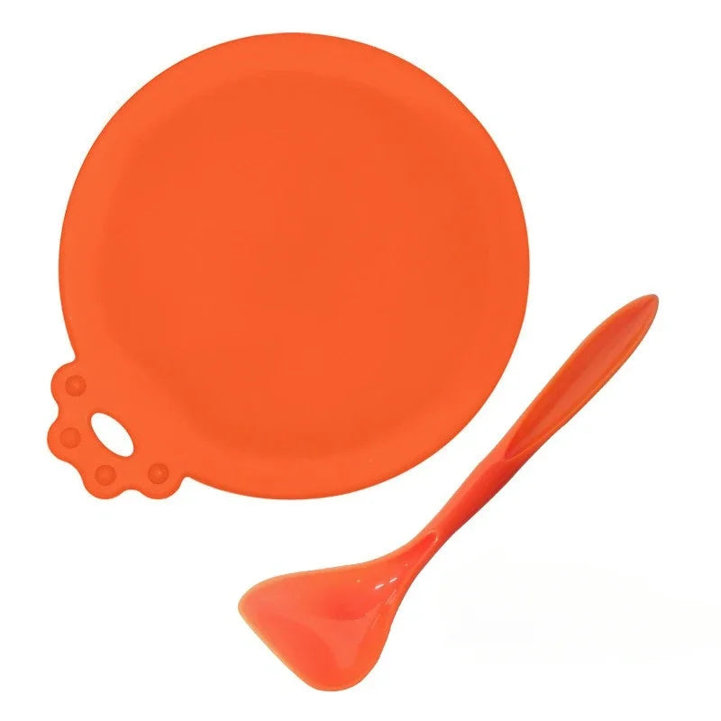 Reusable Silicone Pet Food Can Lid with Spoon | Dog & Cat Fresh Food Storage Tin Cover Seal