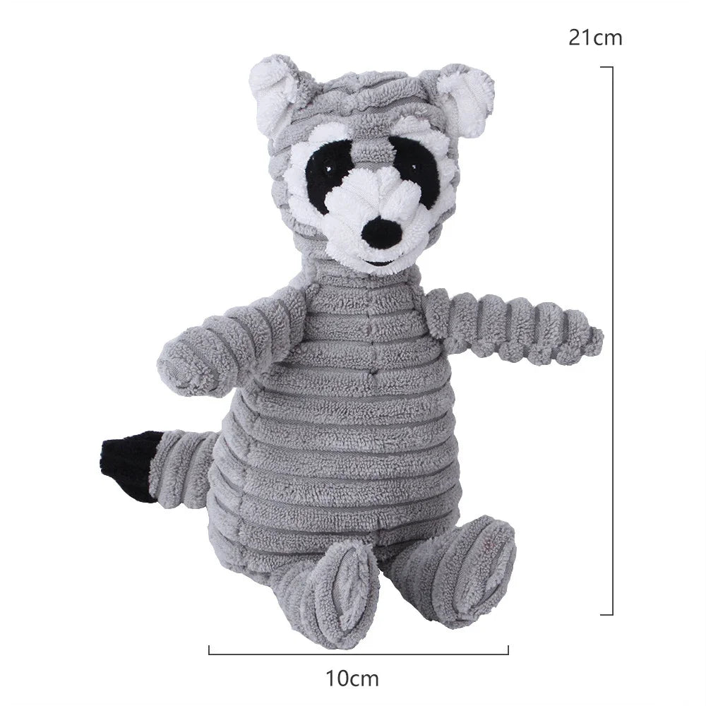 Corduroy Squeaky Dog Toy – Durable Chew Plush Animal Toy for Puppies, Small, Medium & Large Dogs