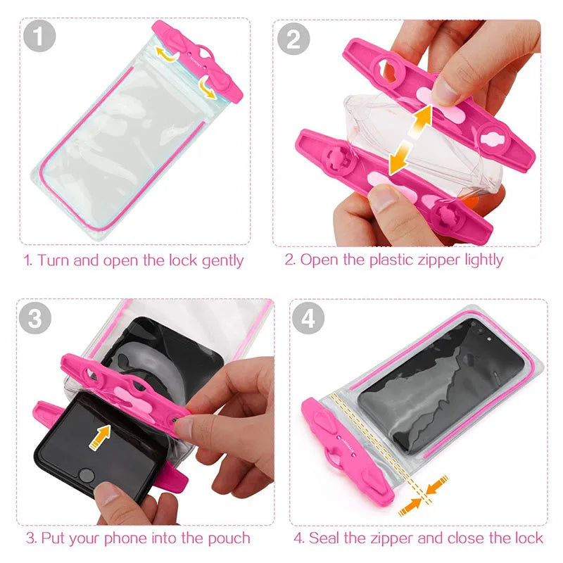 Waterproof Phone Pouch 6 Inch IP68 Dry Bag Underwater Swimming Beach Diving Ski Waterproof Cover