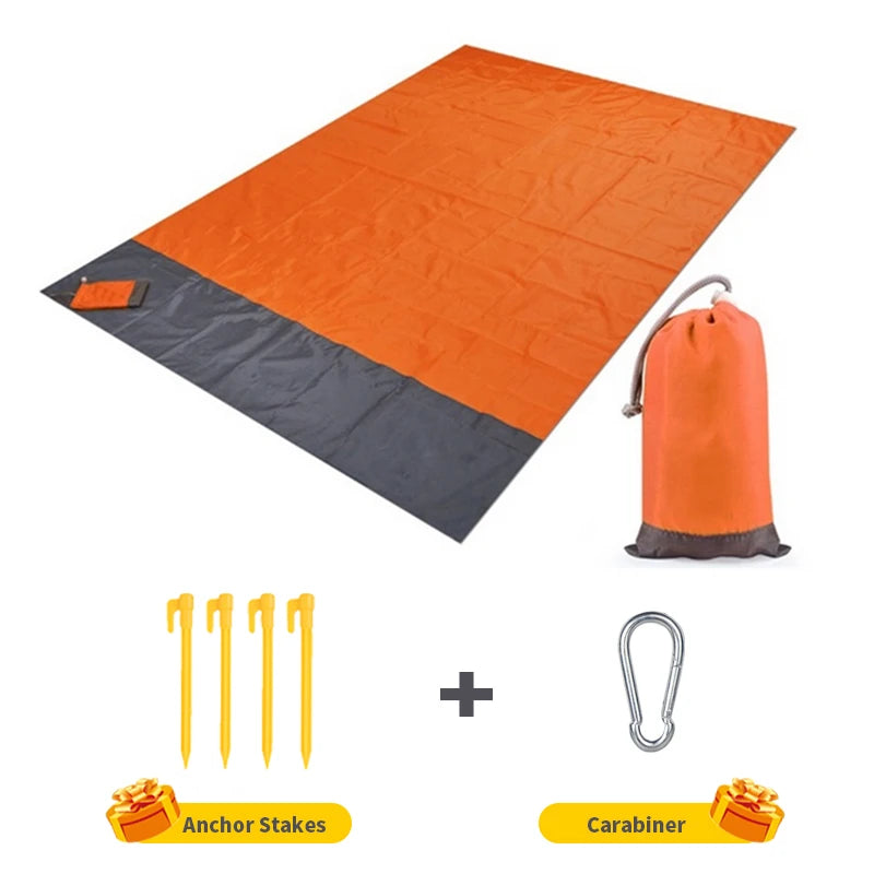 200x210cm Waterproof Beach Blanket Folding Camping Picnic Mat Lightweight Sandproof Outdoor