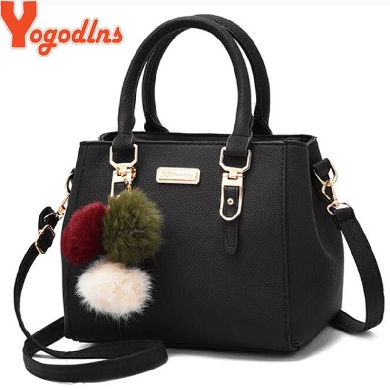 YOGODLNS Women Beading Pendant Handbag Ladies Embossed Shoulder Messenger Bag High-Quality Fashion