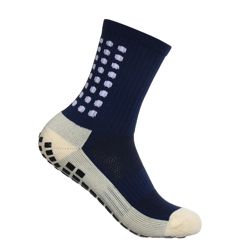 Non Slip Grip Sports Socks with Glue Dispenser Mid Calf Performance Socks for Training Fitness