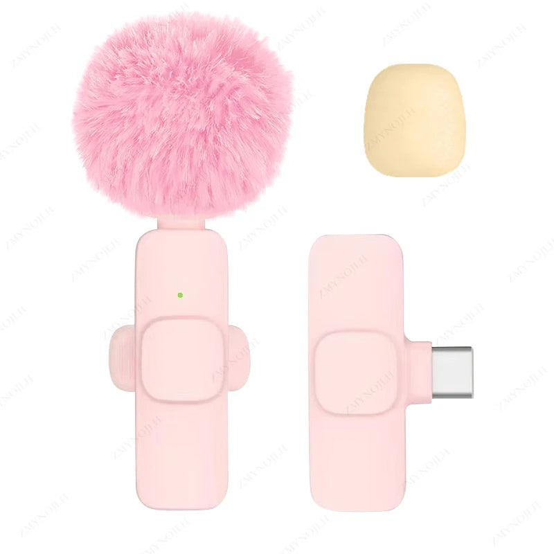 Wireless Lavalier Microphone for iPhone Android PC Camera Live Streaming Recording Audio