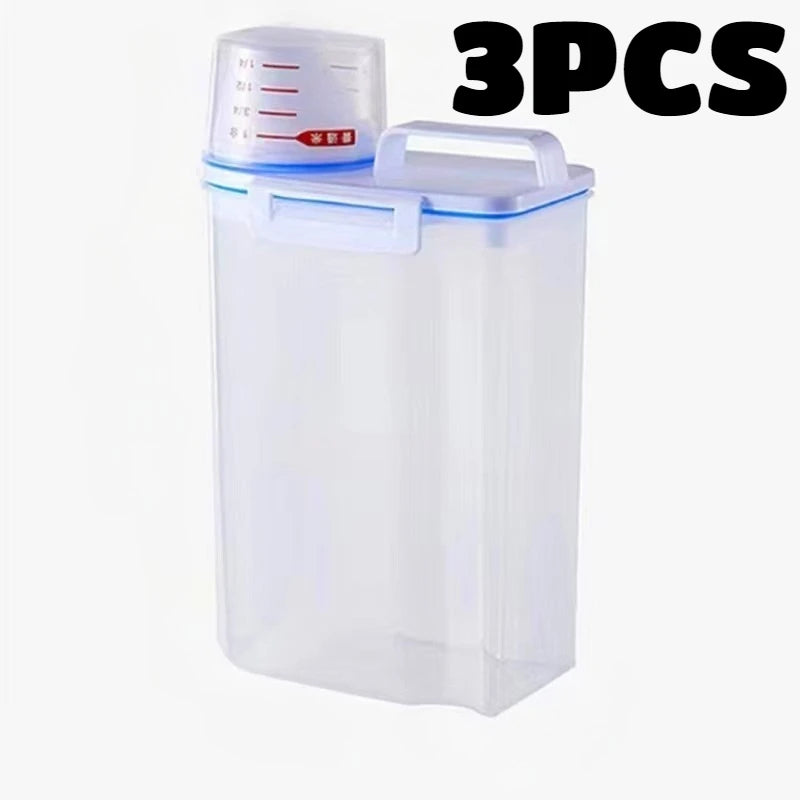 Airtight Rice Storage Containers with Measuring Cup Moisture Proof Grain Flour Storage Set